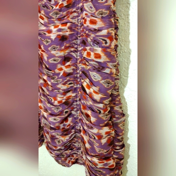 Zara Purple And Burgundy Ruched Sides Mini Dress - Picture 8 of 13